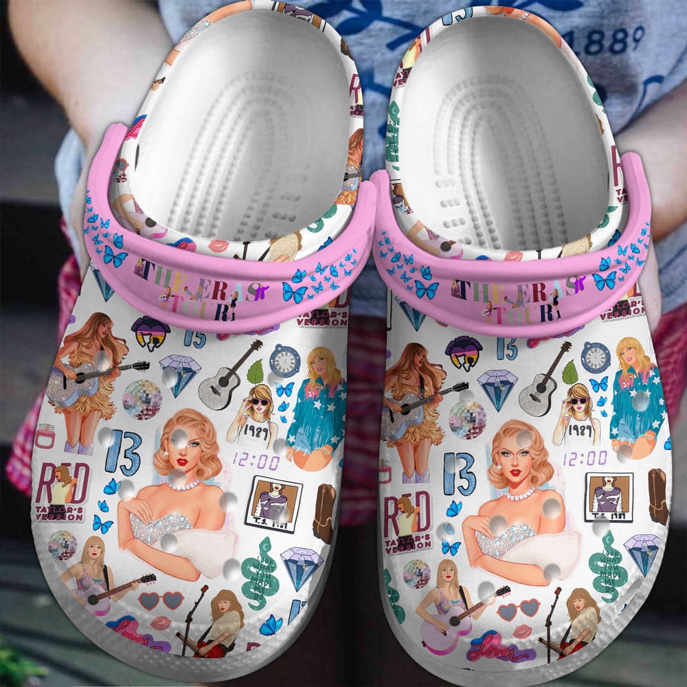 Taylor Swift The Eras Tour Music Crocs Crocband Clogs Shoes Comfortable For Men Women and Kids