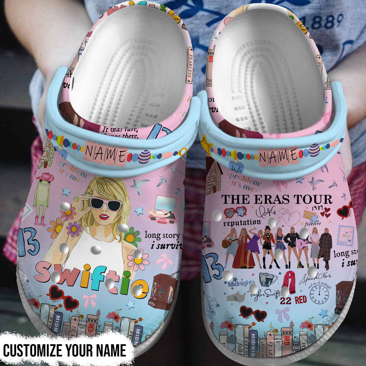 Taylor Swift The Eras Tour Music Crocs Crocband Clogs Shoes Comfortable For Men Women and Kids