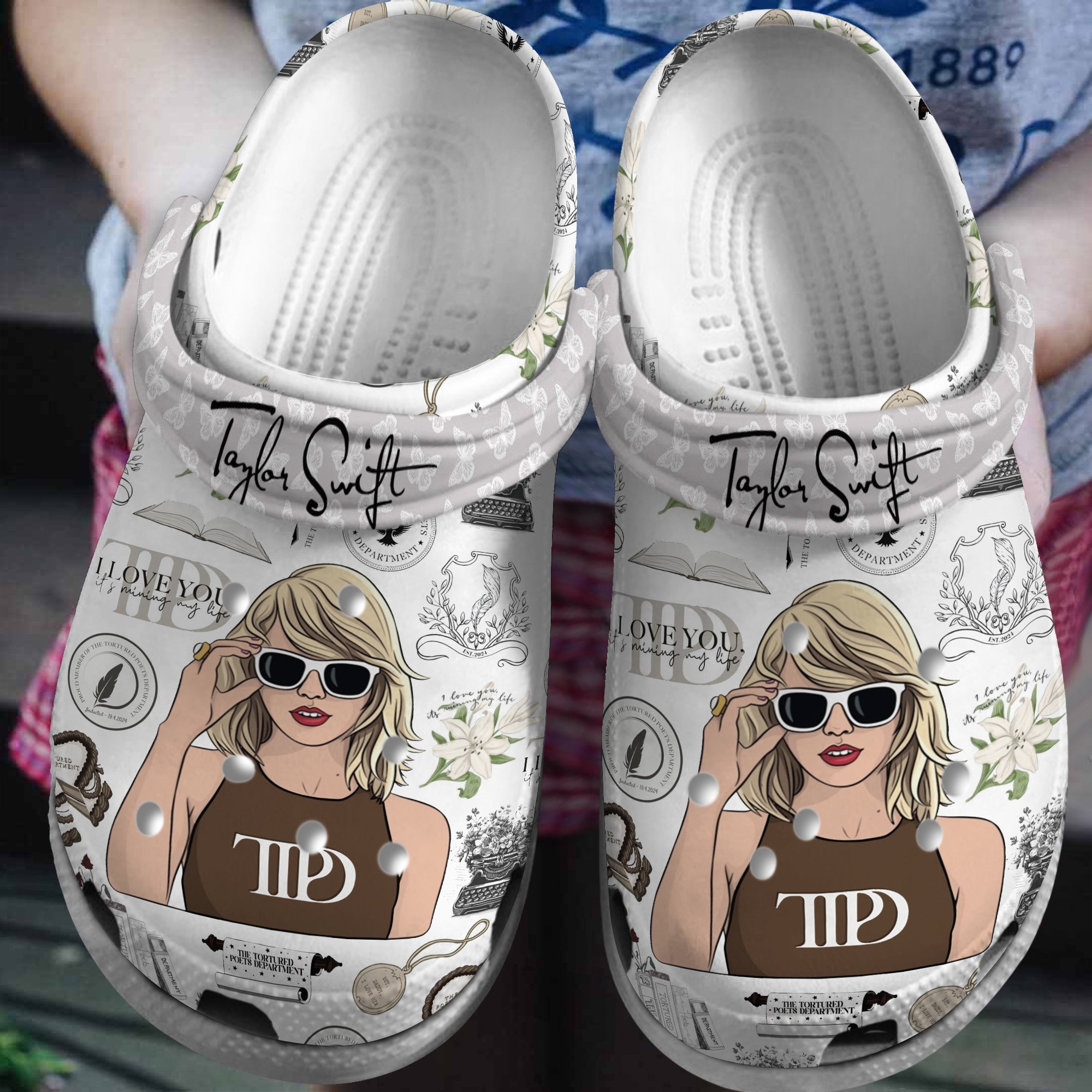 Taylor Swift TTDP Album Music Crocs Crocband Clogs Shoes Comfortable For Men Women and Kids