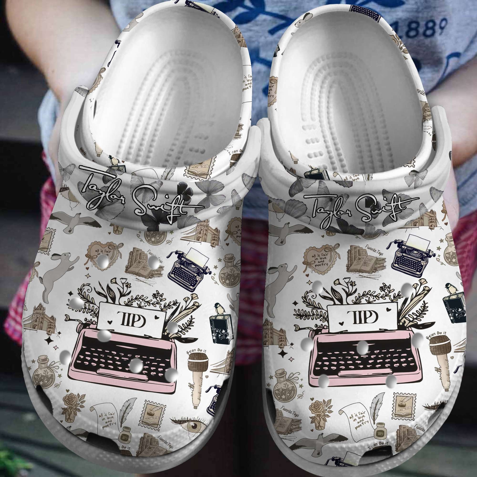 Taylor Swift TTPD Album Music Crocs Crocband Clogs Shoes Comfortable For Men Women and Kids