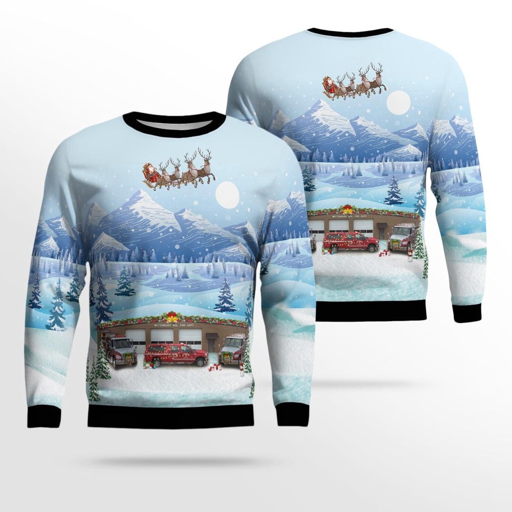 Taylorsville North Carolina Wittenburg Fire Department AOP Ugly Sweater Unisex Christmas Gift