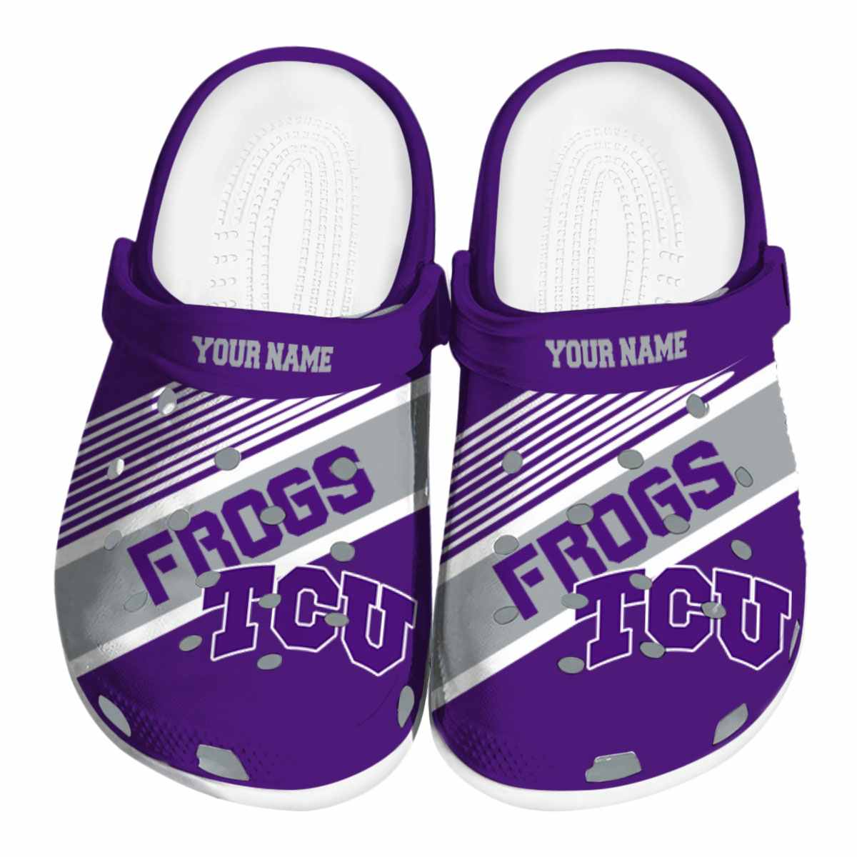 TCU Horned Frogs NCAA Sport Crocs Crocband Clogs Shoes Comfortable For Men Women and Kids
