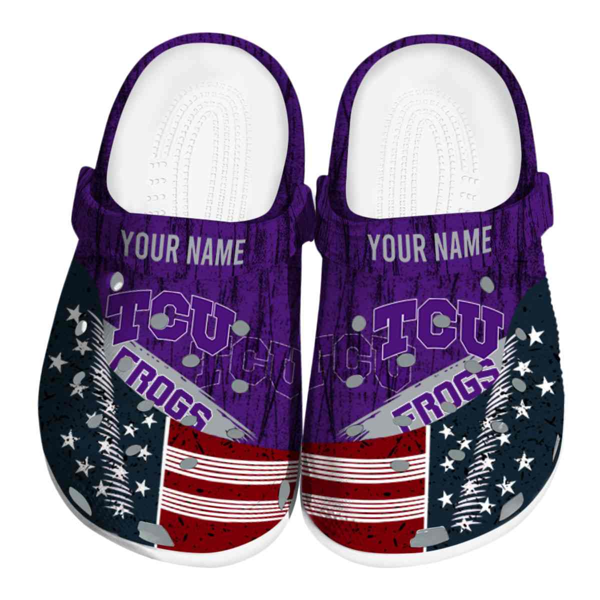 TCU Horned Frogs NCAA Sport Crocs Crocband Clogs Shoes Comfortable For Men Women and Kids