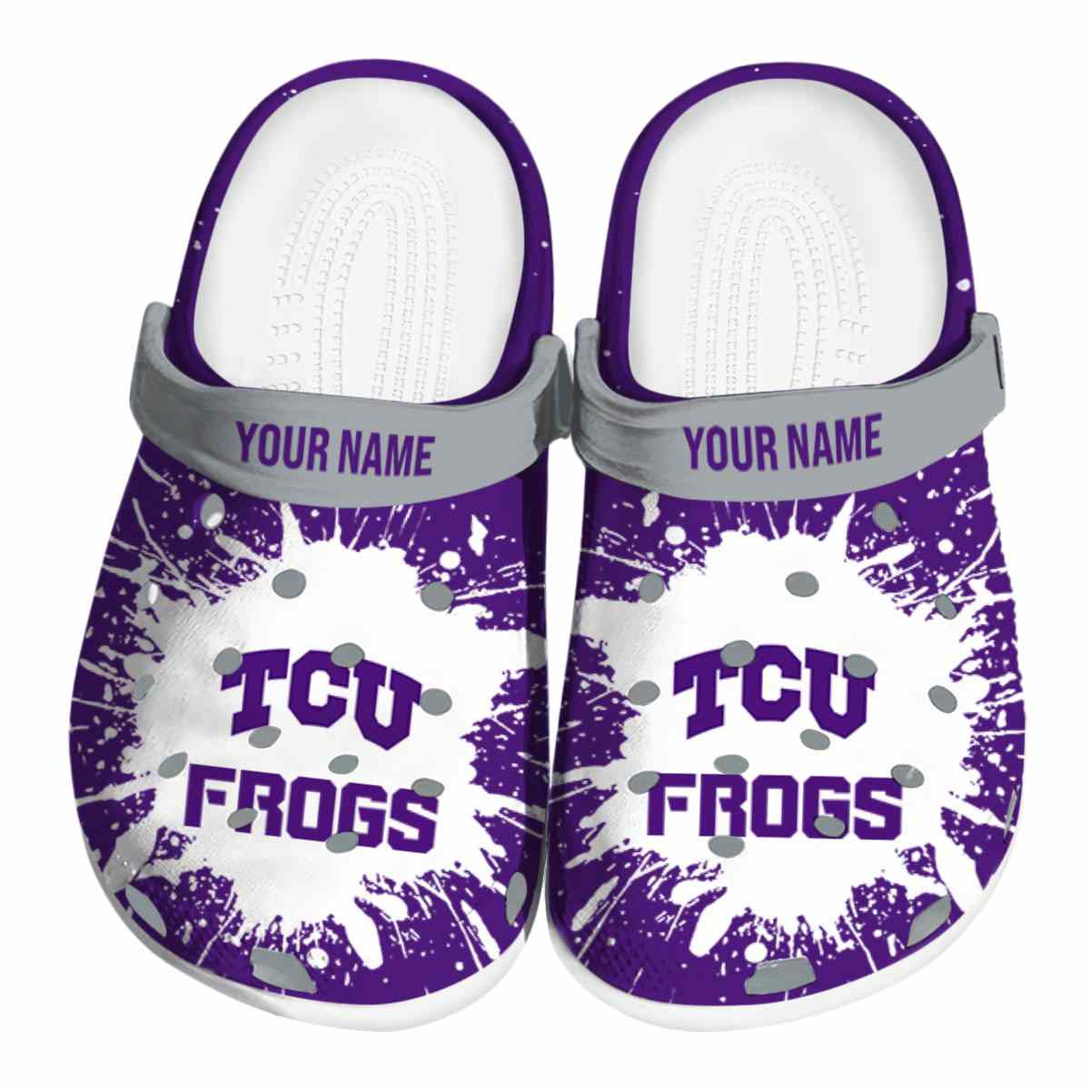 TCU Horned Frogs NCAA Sport Crocs Crocband Clogs Shoes Comfortable For Men Women and Kids