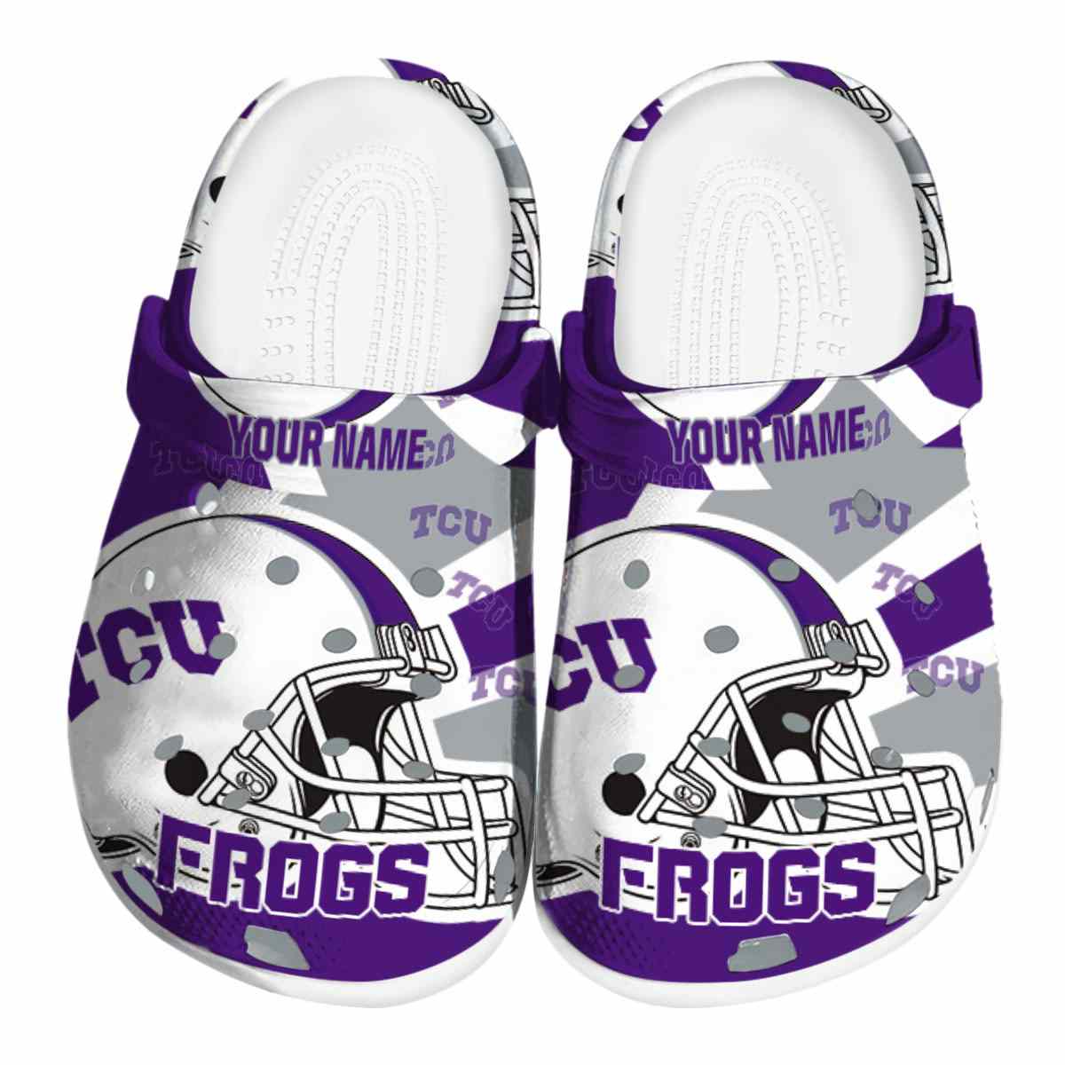 TCU Horned Frogs NCAA Sport Crocs Crocband Clogs Shoes Comfortable For Men Women and Kids