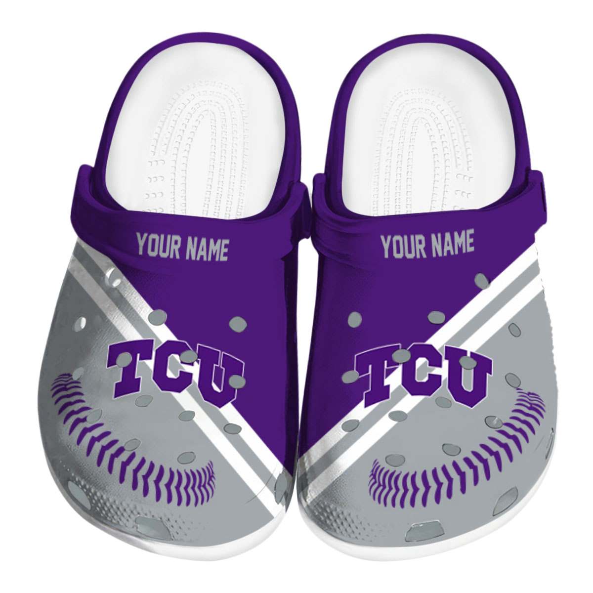 TCU Horned Frogs NCAA Sport Crocs Crocband Clogs Shoes Comfortable For Men Women and Kids
