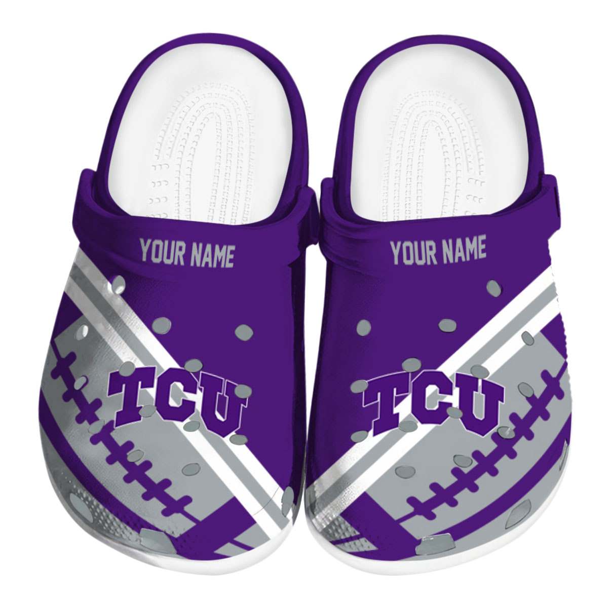 TCU Horned Frogs NCAA Sport Crocs Crocband Clogs Shoes Comfortable For Men Women and Kids