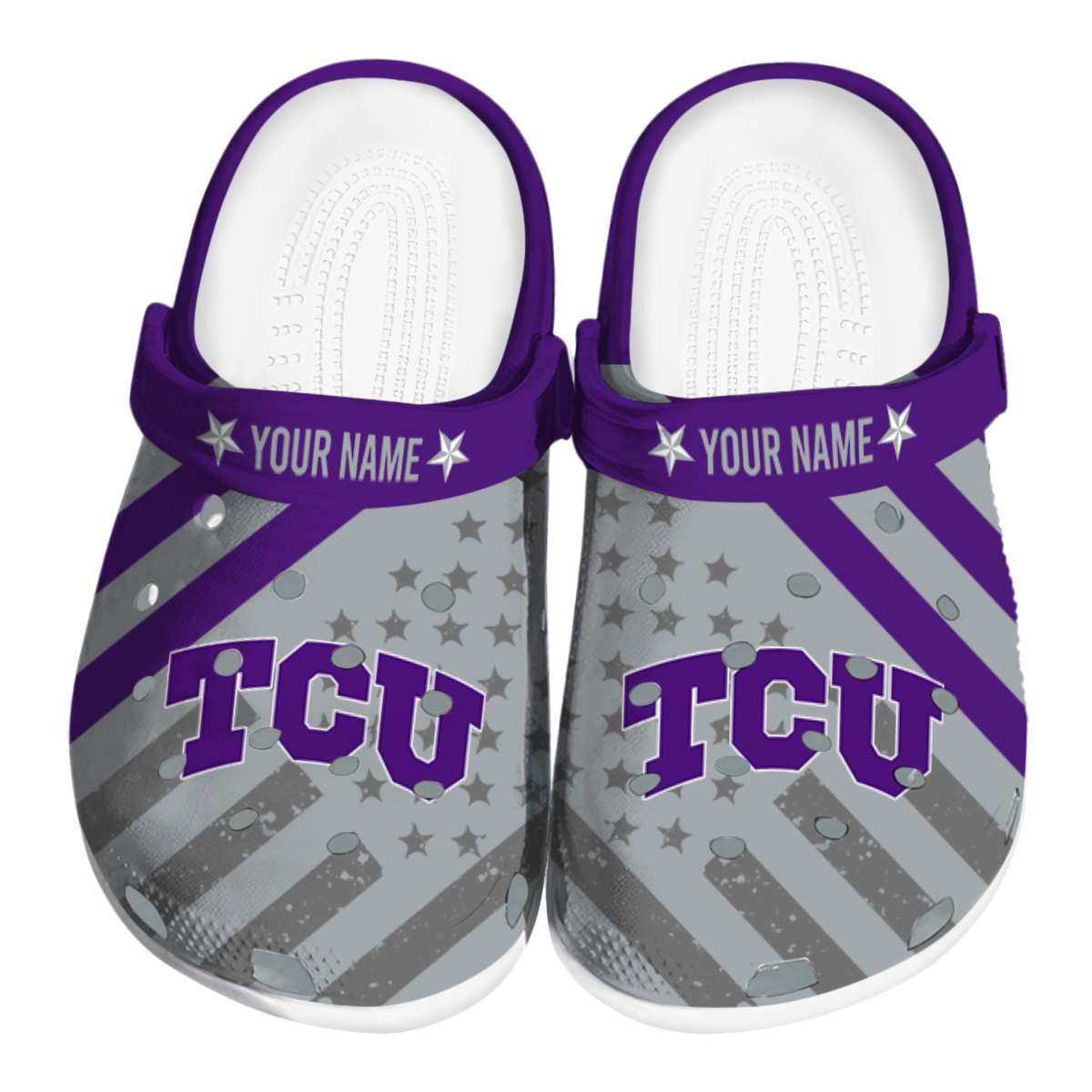TCU Horned Frogs NCAA Sport Crocs Crocband Clogs Shoes Comfortable For Men Women and Kids