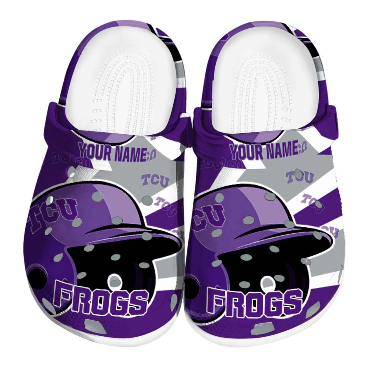 TCU Horned Frogs NCAA Sport Crocs Crocband Clogs Shoes Comfortable For Men Women and Kids