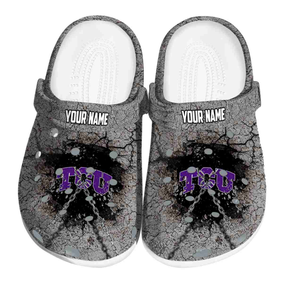 TCU Horned Frogs NCAA Sport Crocs Crocband Clogs Shoes Comfortable For Men Women and Kids
