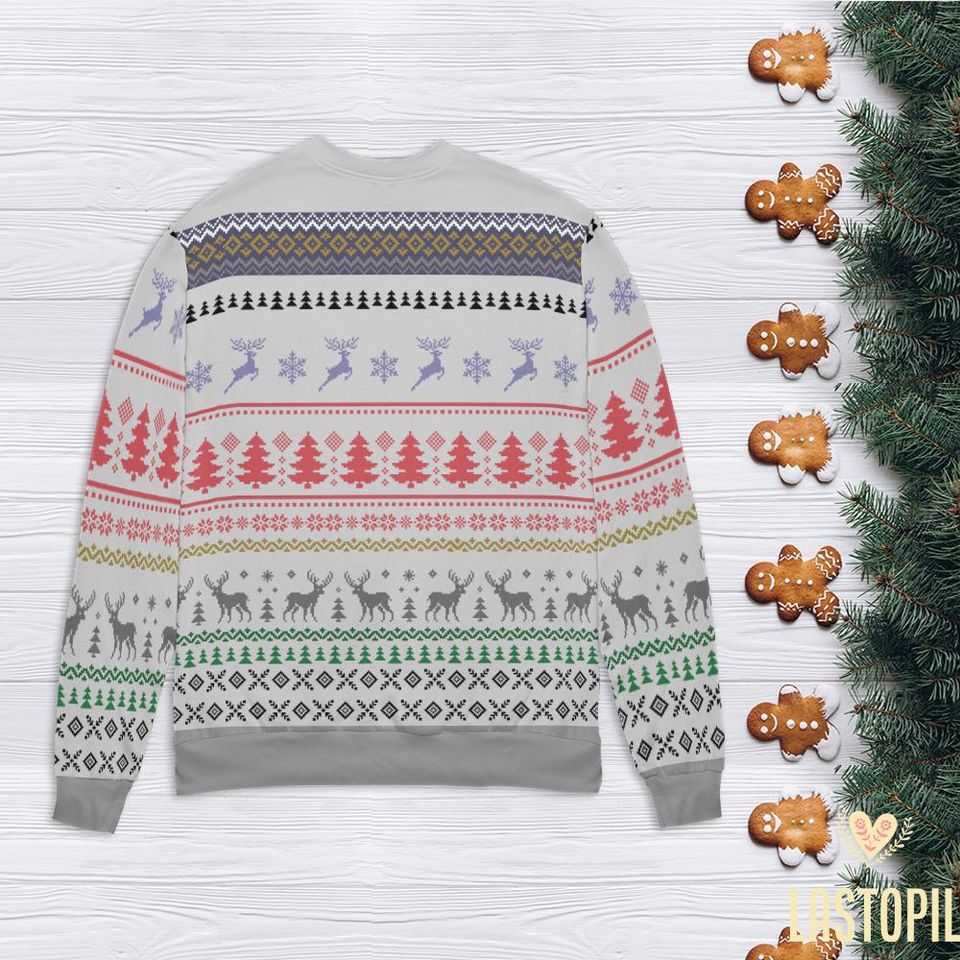 Teach Love Inspire Teacher Ugly Christmas Sweater Teacher Sweatshirt - Image 5