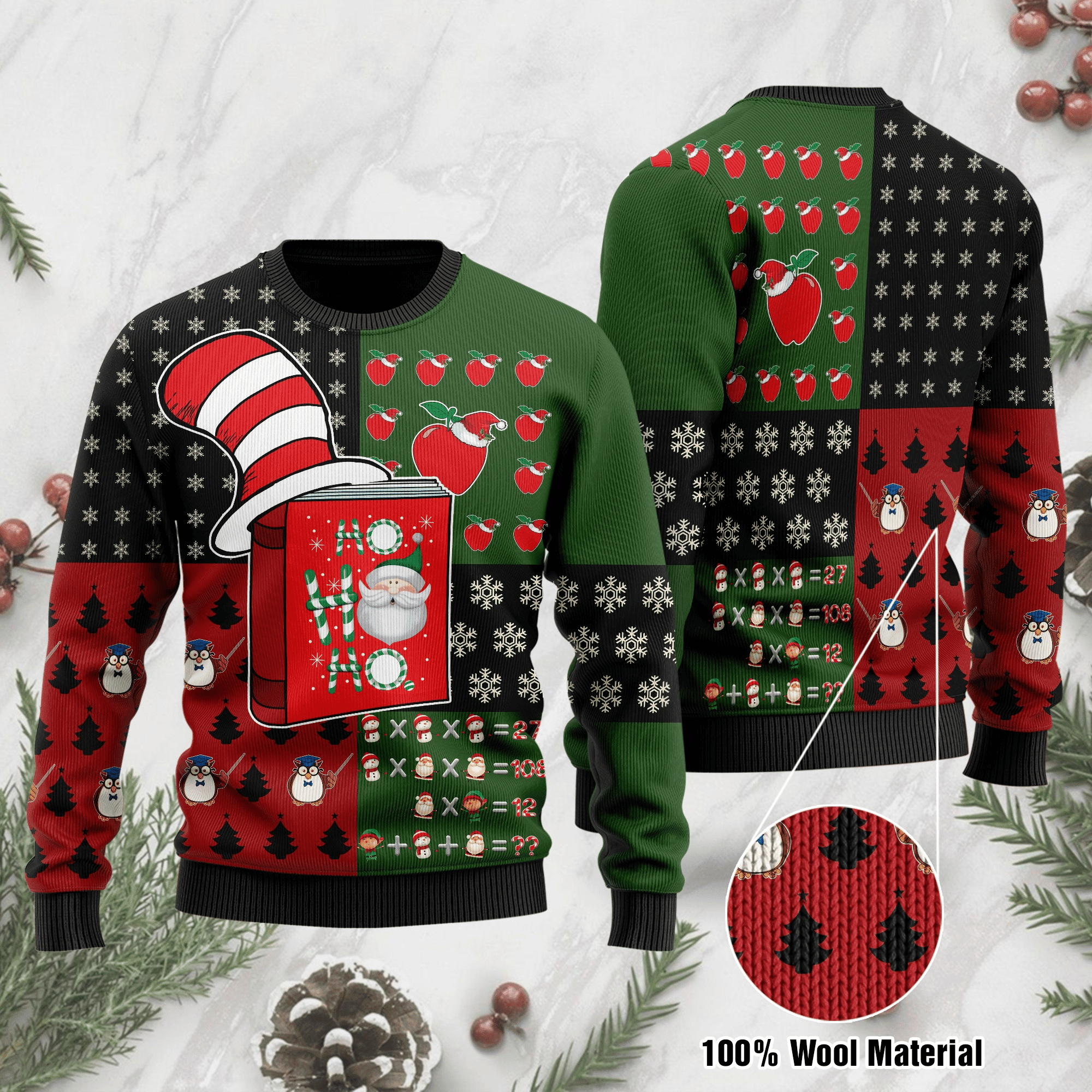 Teacher Ugly Christmas Sweater Adult 3D Funny Matching for family