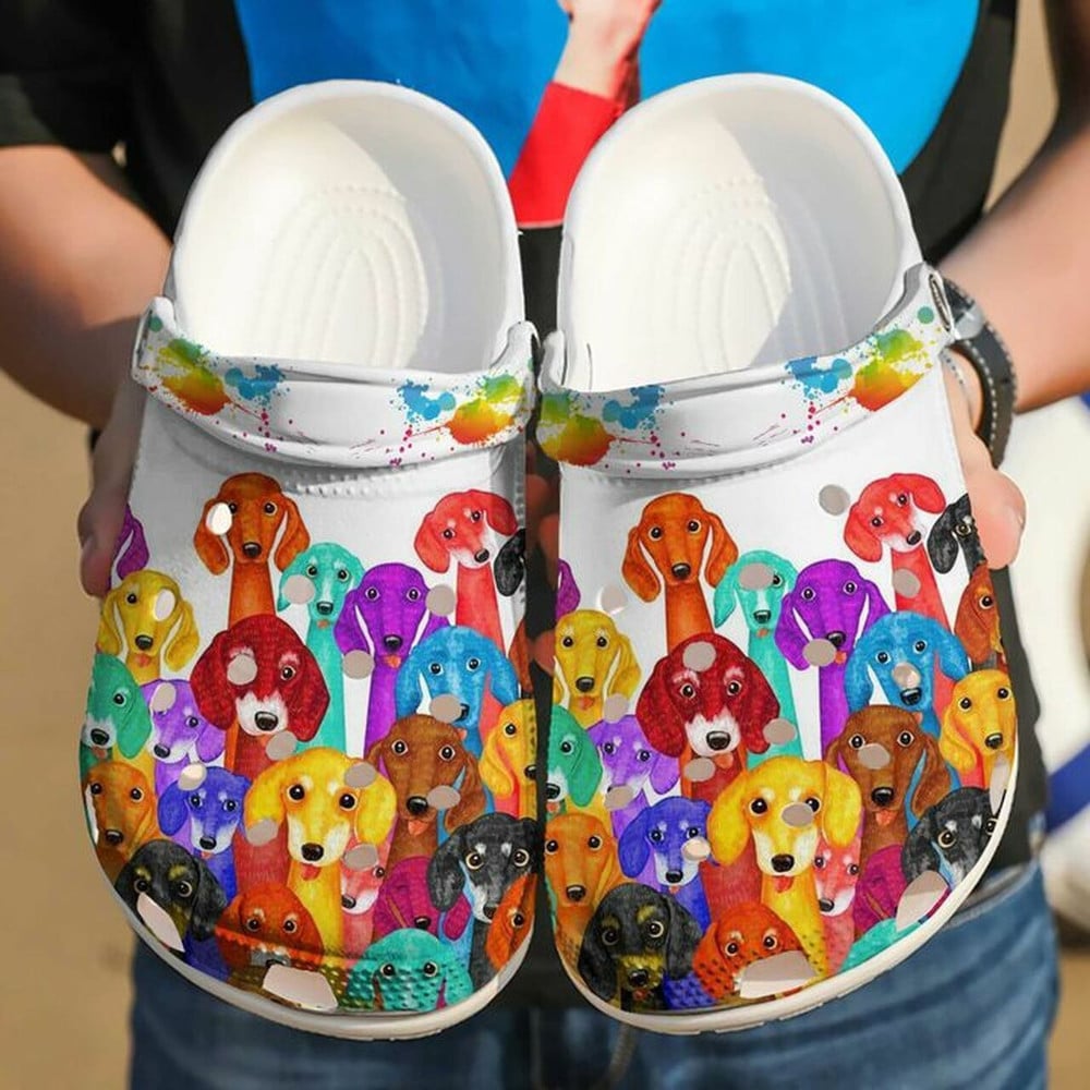 Team Dachshund Colorful 102 Gift For Lover Rubber clog Shoes Comfy Footwear