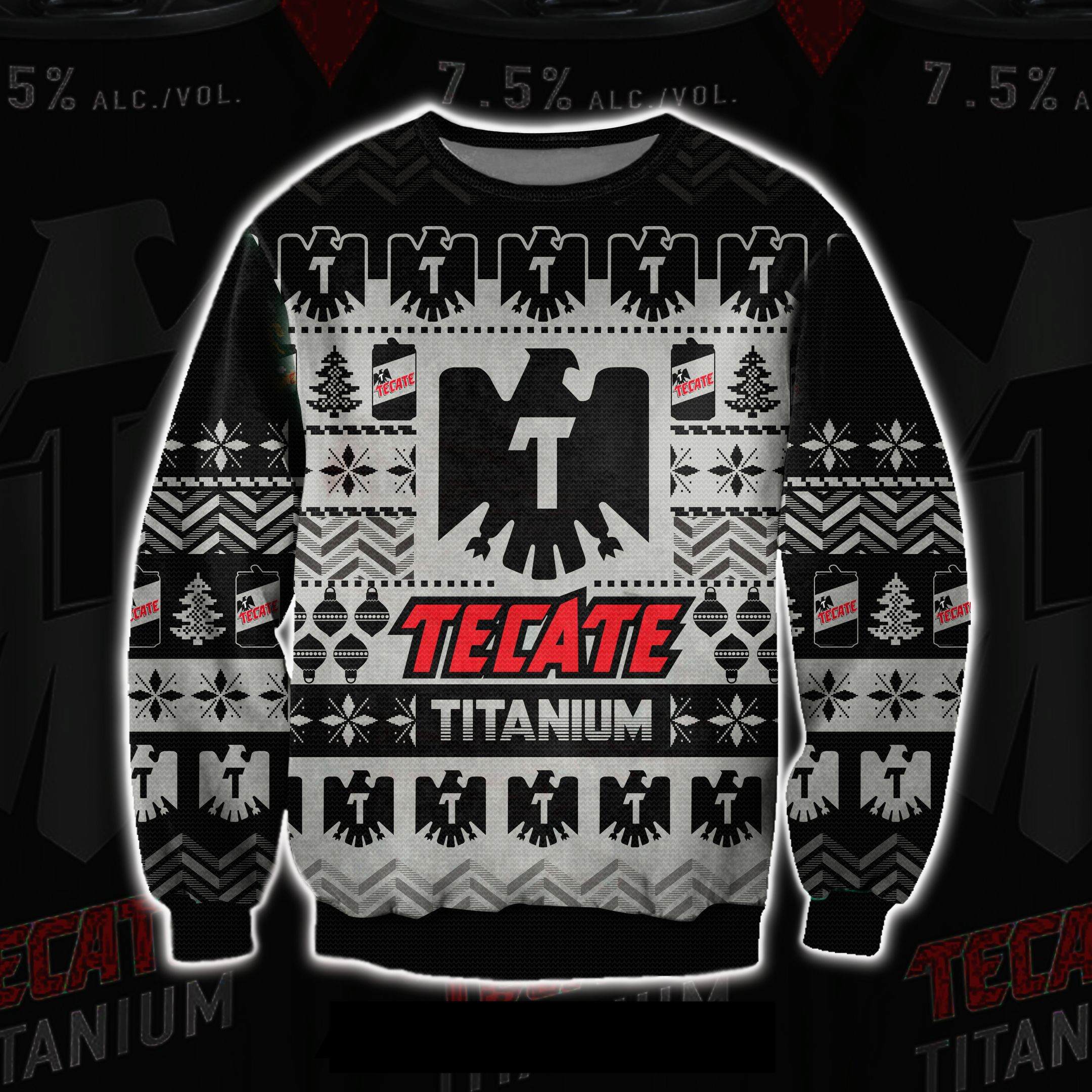 Tecate Titanium Beer 3D All Over Print Ugly Christmas Sweater Adult 3D Funny Matching for family