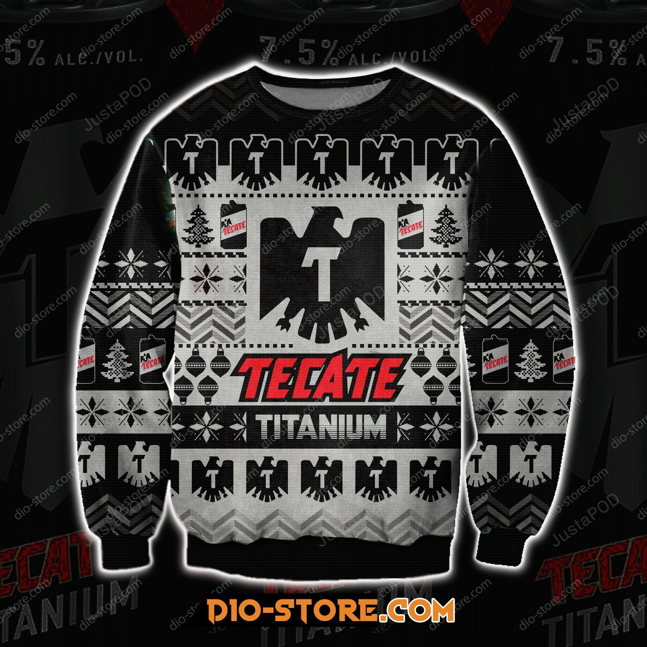 Tecate Titanium Beer Ugly Christmas Sweater Adult 3D Funny Matching for family