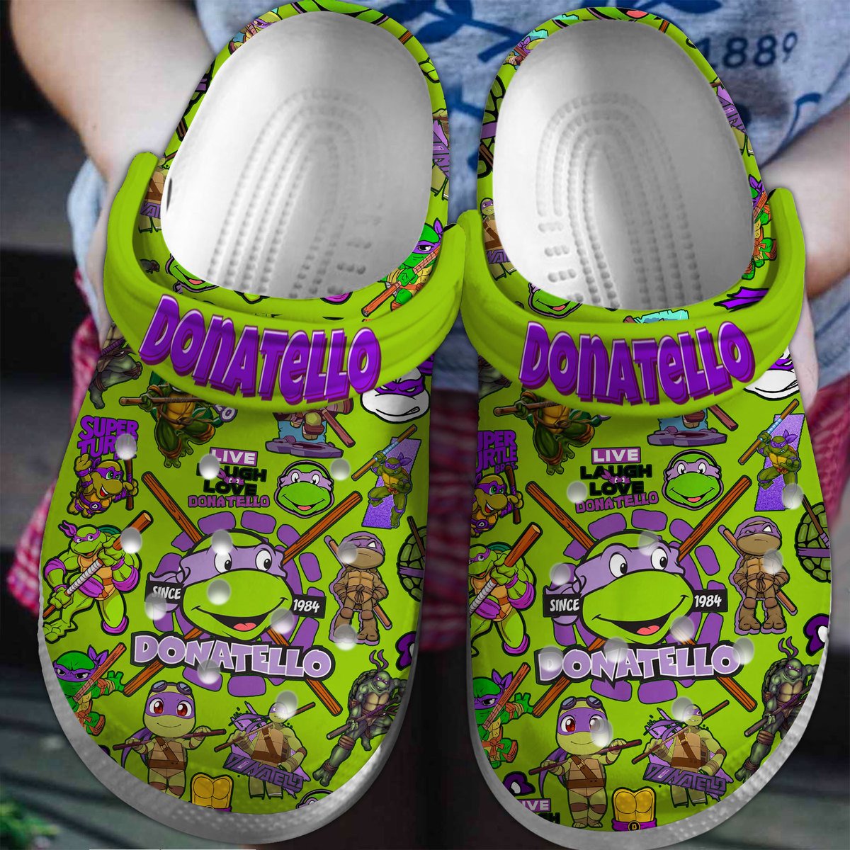 Teenage Mutant Ninja Turtles (DONATELLO) Cartoon Crocs Crocband Clogs Shoes For Men Women and Kids