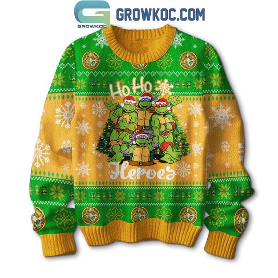 Teenage Mutant Ninja Turtles All I Want For Christmas Is Pizza Ugly Sweater - Image 3