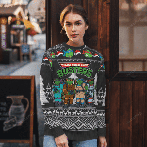 Teenage Mutant Ninja Turtles Ghost Busters Ugly Christmas Sweater Adult 3D Funny Matching for family