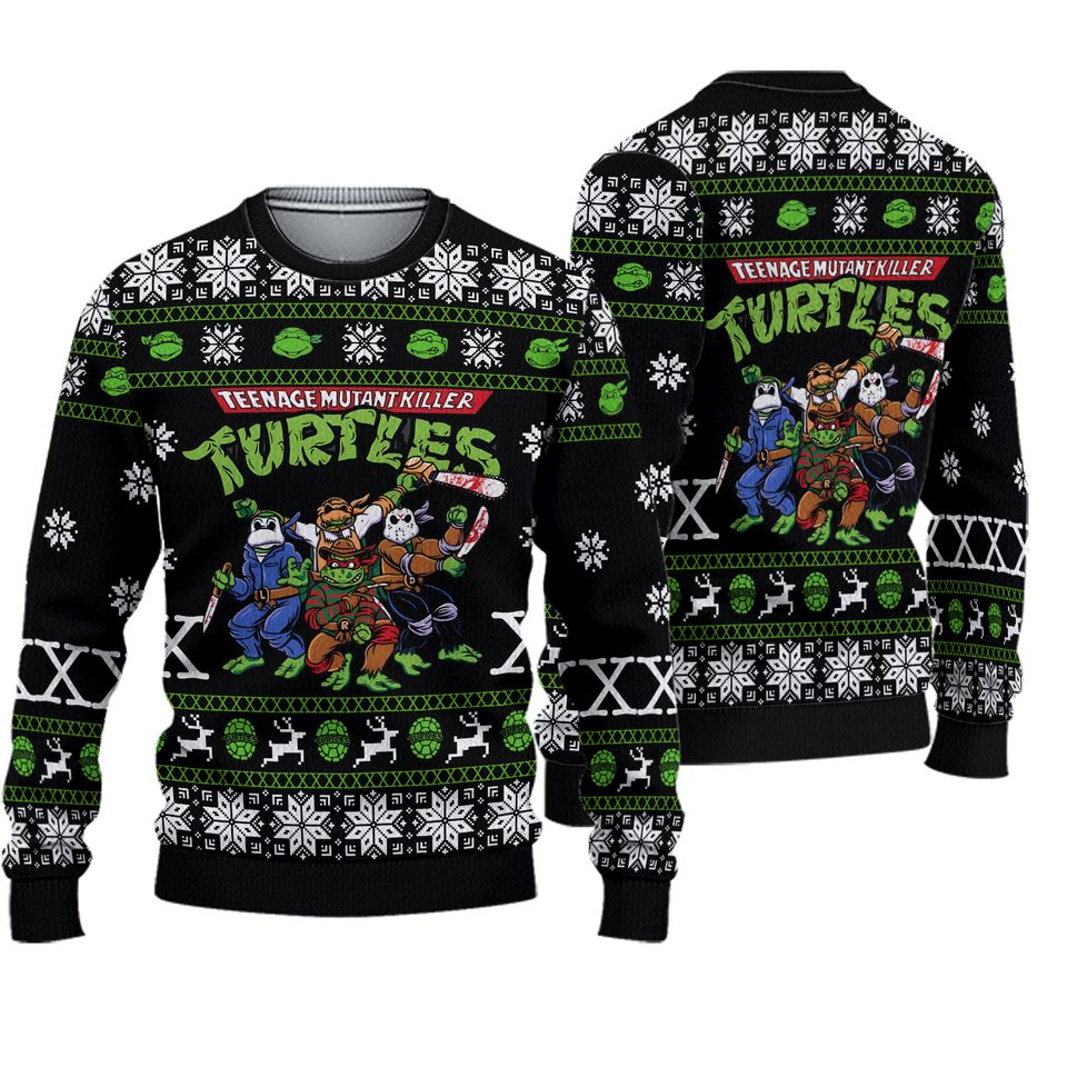 Teenage Mutant Ninja Turtles Horror Ugly Christmas Sweater