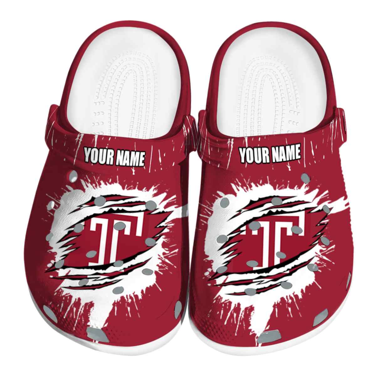 Temple Owls NCAA Sport Crocs Crocband Clogs Shoes Comfortable For Men Women and Kids