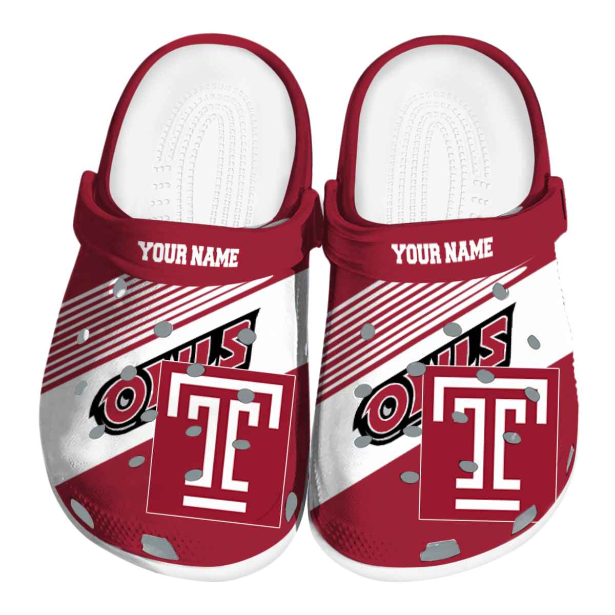 Temple Owls NCAA Sport Crocs Crocband Clogs Shoes Comfortable For Men Women and Kids
