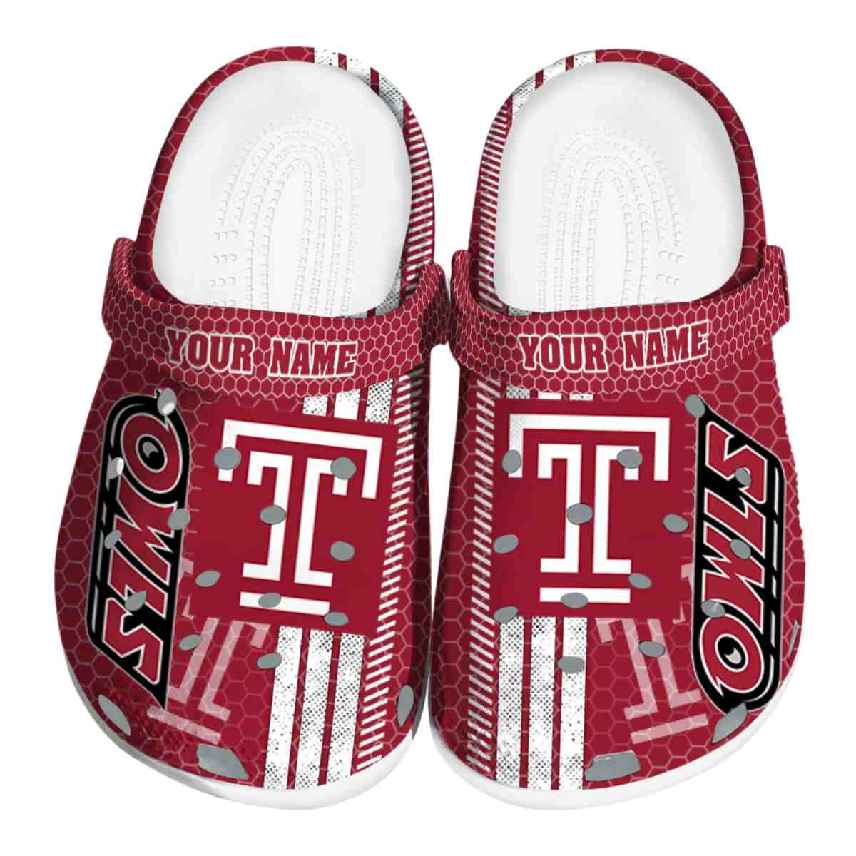 Temple Owls NCAA Sport Crocs Crocband Clogs Shoes Comfortable For Men Women and Kids