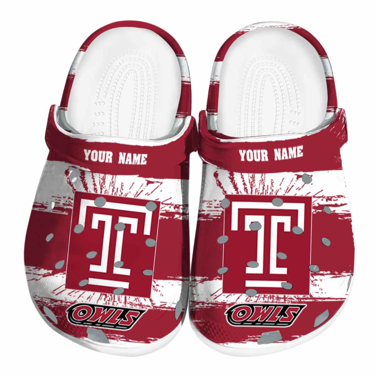 Temple Owls NCAA Sport Crocs Crocband Clogs Shoes Comfortable For Men Women and Kids