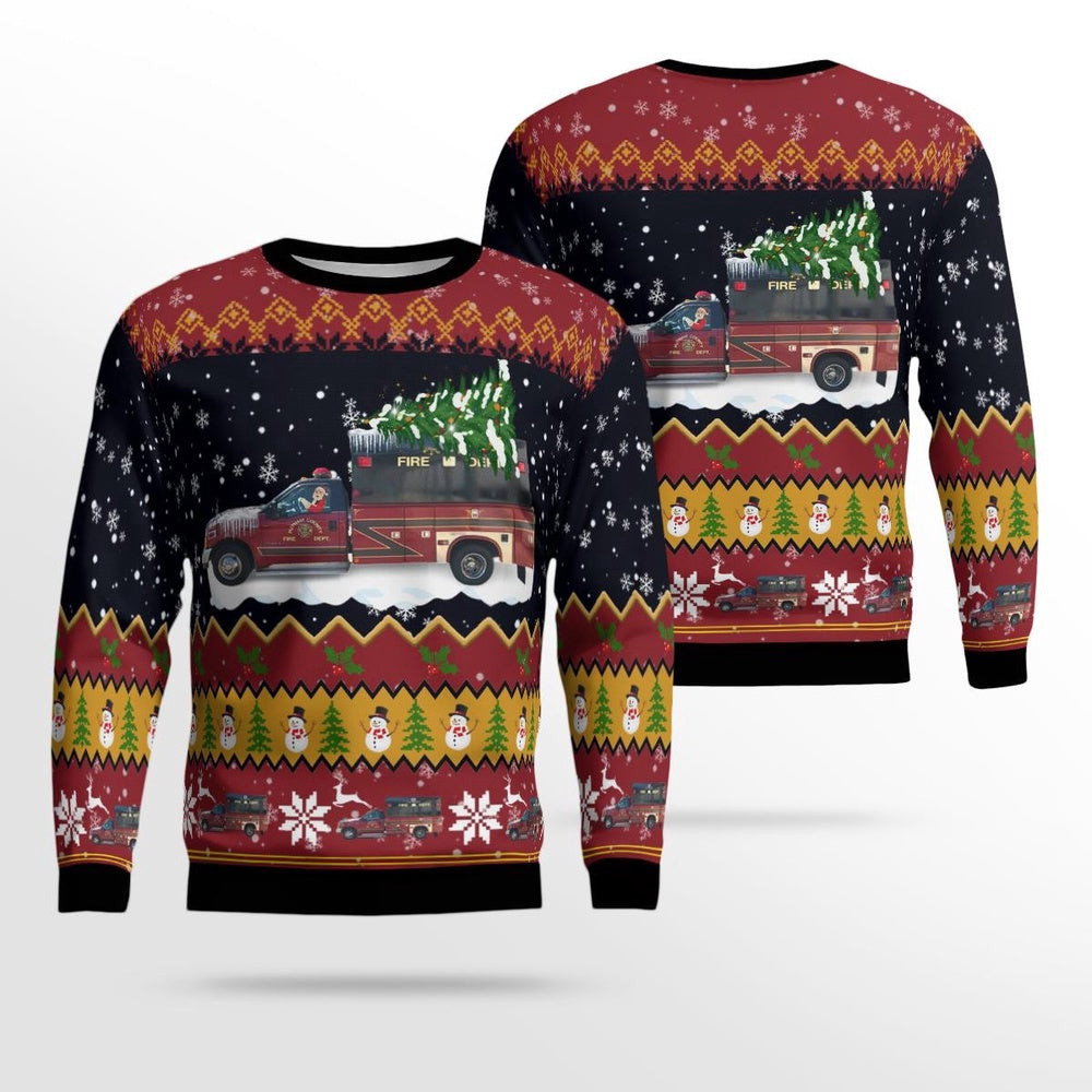 Tennessee Putnam County Fire Department Christmas AOP Ugly Sweater Unisex Christmas Gift