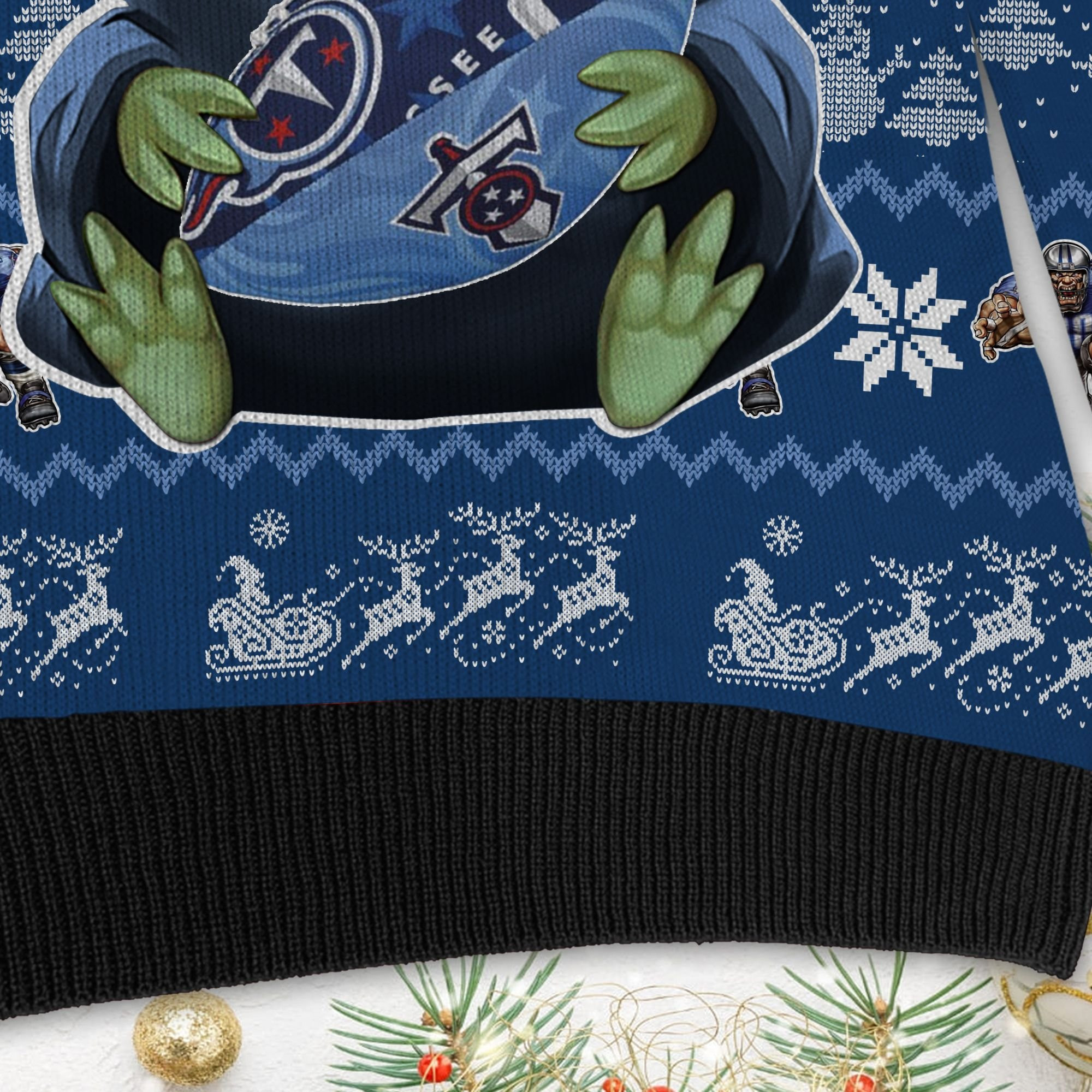 Tennessee Titans Baby Yoda Shirt For American Football Fans Ugly Christmas Sweater Adult 3D Funny Matching for family - Image 5
