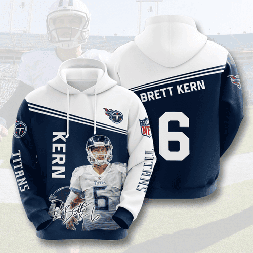 TENNESSEE TITANS Brett Kern 3D All Over Print Hoodie, Zip Hoodie