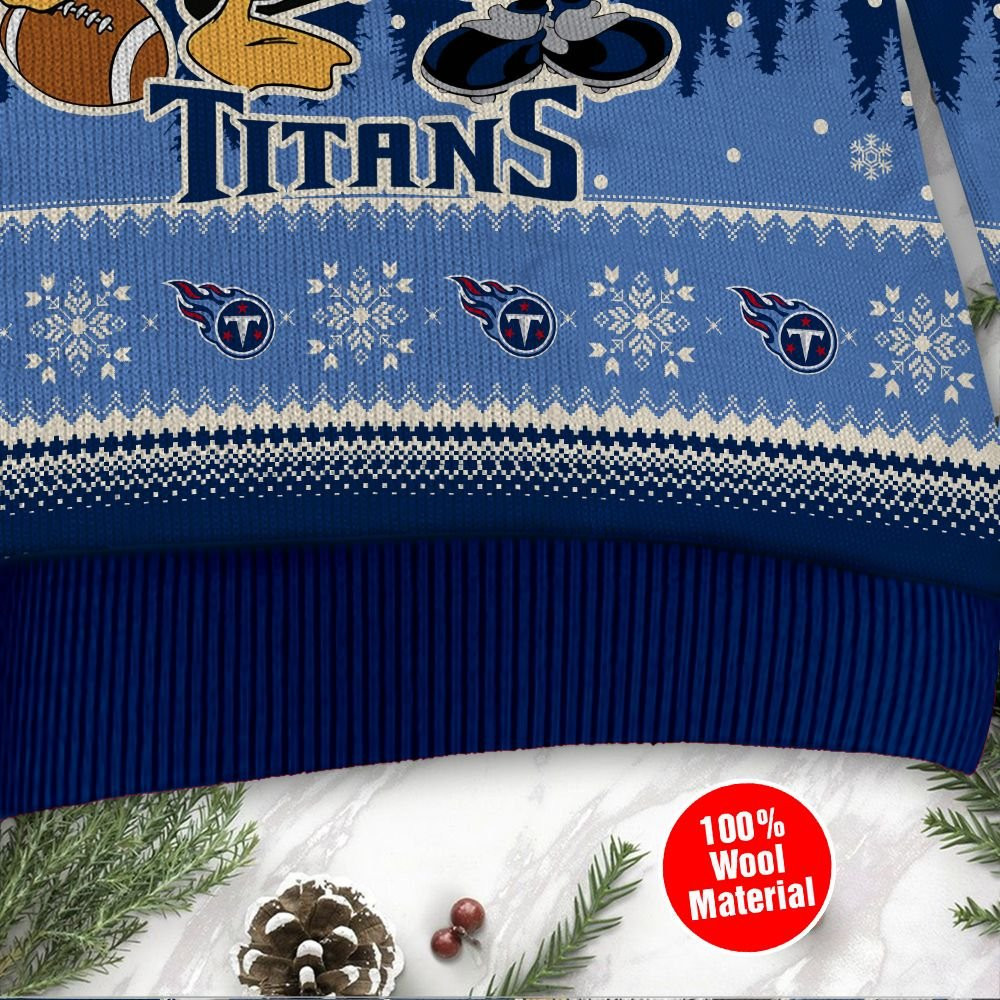 Tennessee Titans Disney Donald Duck Mickey Mouse Goofy Personalized Ugly Christmas Sweater Adult 3D Funny Matching for family - Image 4