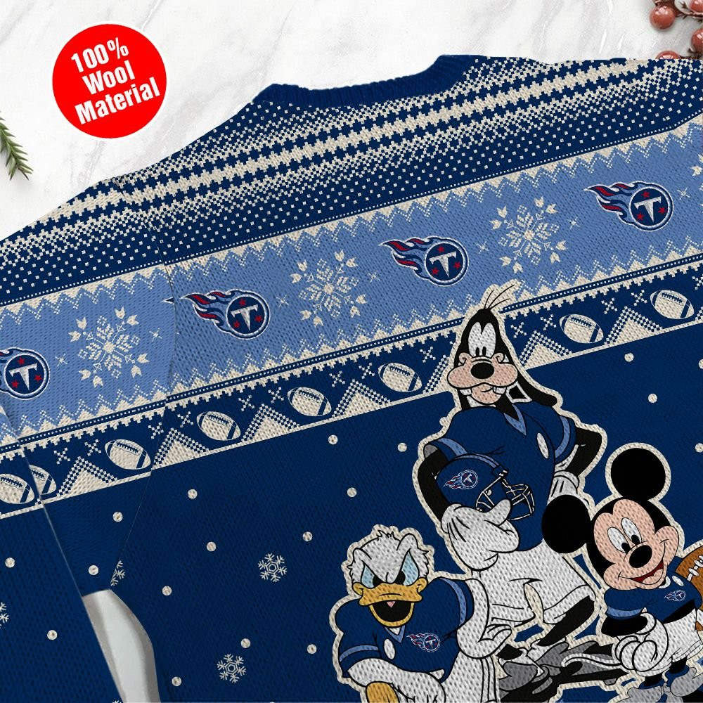 Tennessee Titans Disney Donald Duck Mickey Mouse Goofy Personalized Ugly Christmas Sweater Adult 3D Funny Matching for family - Image 5