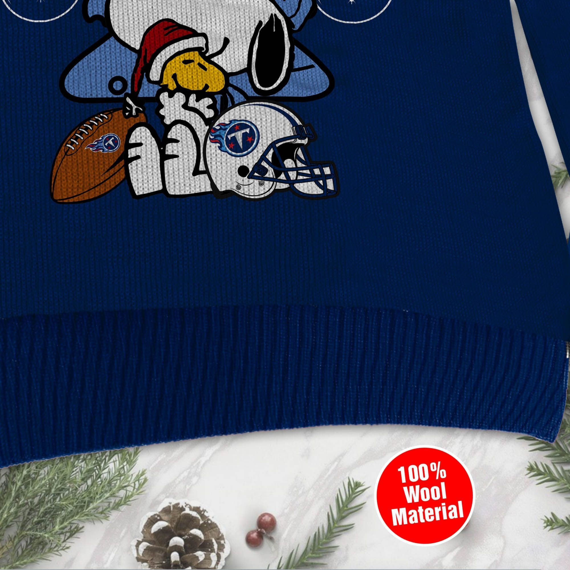 Tennessee Titans Funny Charlie Brown Peanuts Snoopy Ugly Christmas Sweater Adult 3D Funny Matching for family - Image 3
