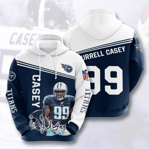 TENNESSEE TITANS Jurrell Casey 3D All Over Print Hoodie, Zip Hoodie