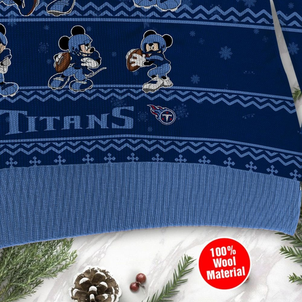 Tennessee Titans Mickey Mouse Holiday Party Ugly Christmas Sweater Adult 3D Funny Matching for family - Image 4