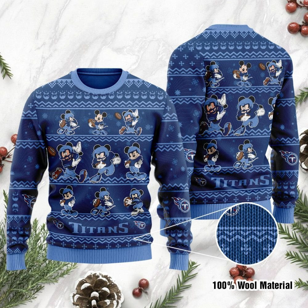 Tennessee Titans Mickey Mouse Ugly Christmas Sweater Adult 3D Funny Matching for family