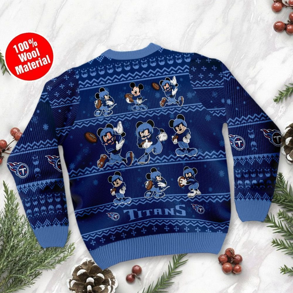 Tennessee Titans Mickey Mouse Ugly Christmas Sweater Adult 3D Funny Matching for family - Image 3