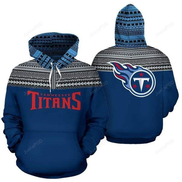 Tennessee Titans Ncaa Football Maori Tattoo Blue White 3D All Over Print Hoodie, Zip Hoodie