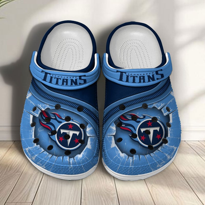 Tennessee Titans NFL Crocs Crocband Clogs Shoes Comfortable For Men Women and Kids