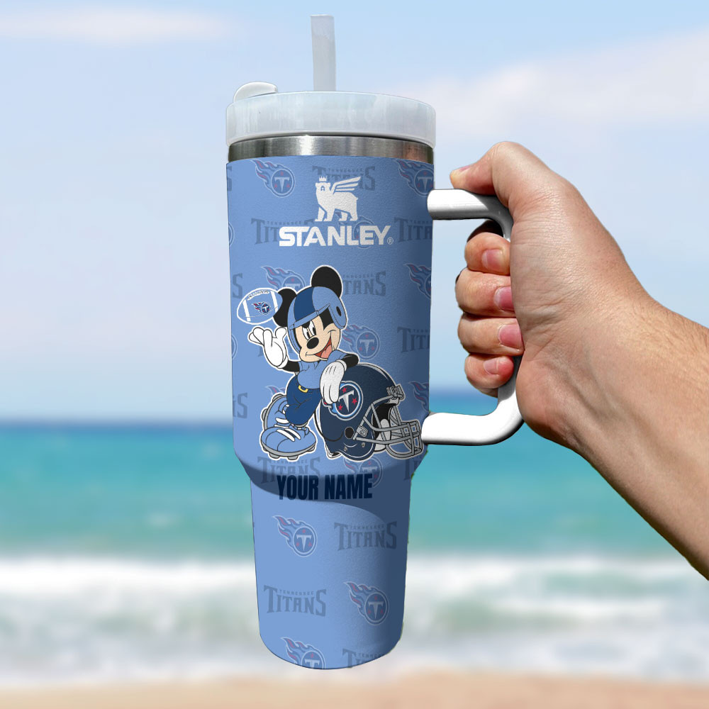 Tennessee Titans NFL Mickey Mouse Custom Stanley Cup 40 oz 30 oz Tumbler With HandleTVC230139 - Image 2