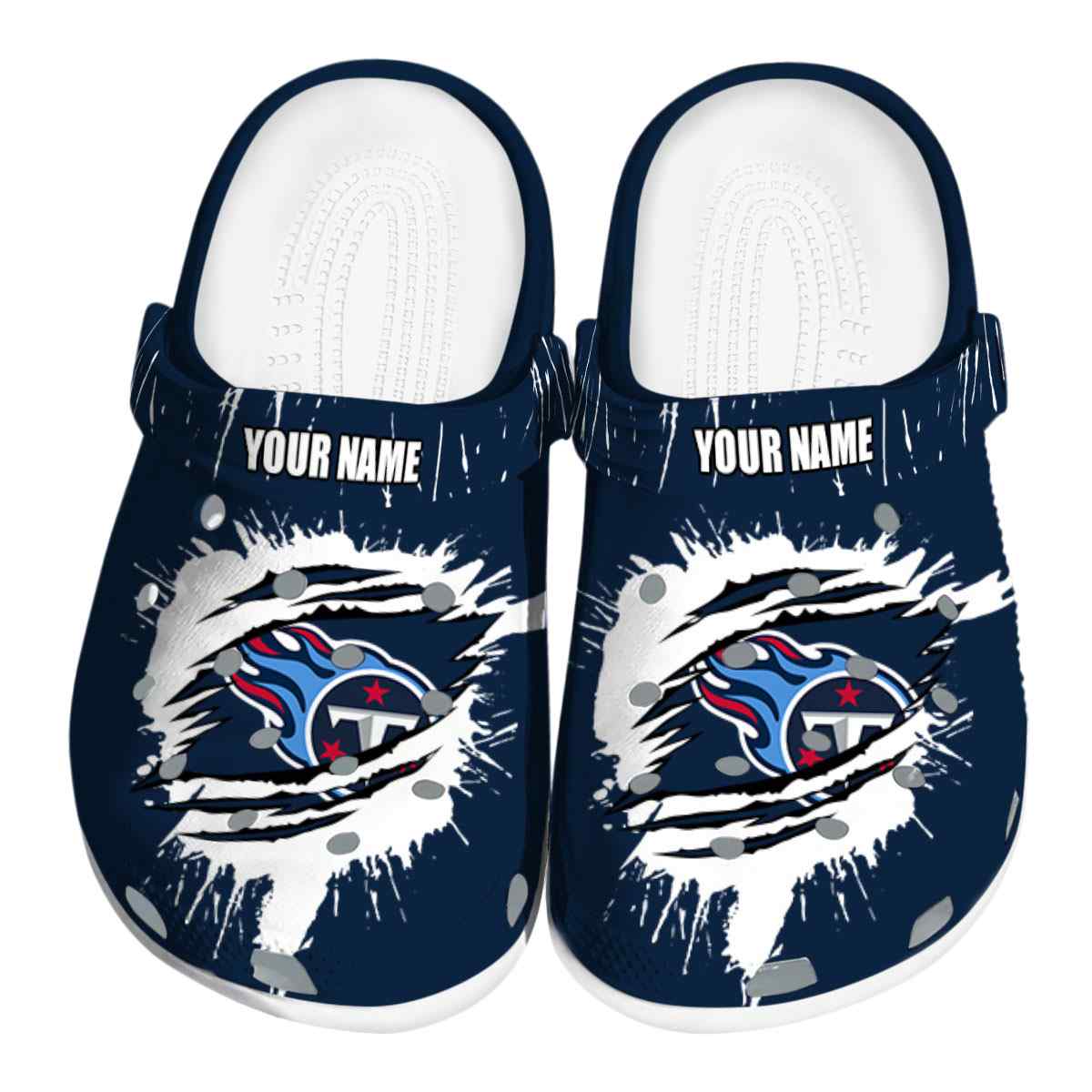 Tennessee Titans NFL Sport Crocs Crocband Clogs Shoes Comfortable For Men Women and Kids