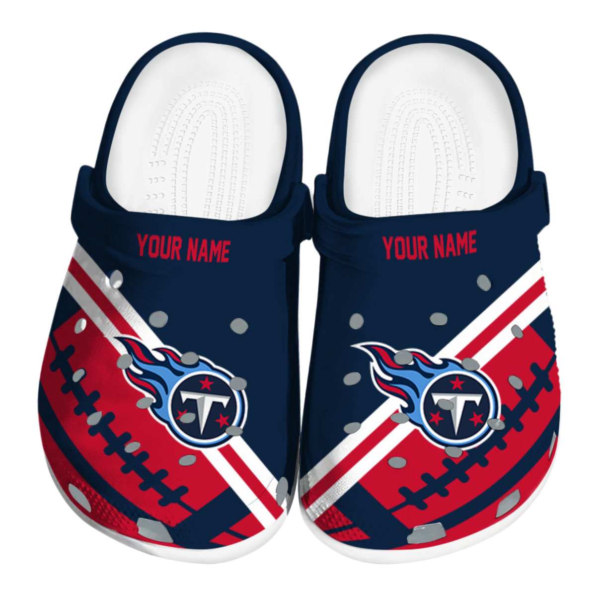 Tennessee Titans NFL Sport Crocs Crocband Clogs Shoes Comfortable For Men Women and Kids