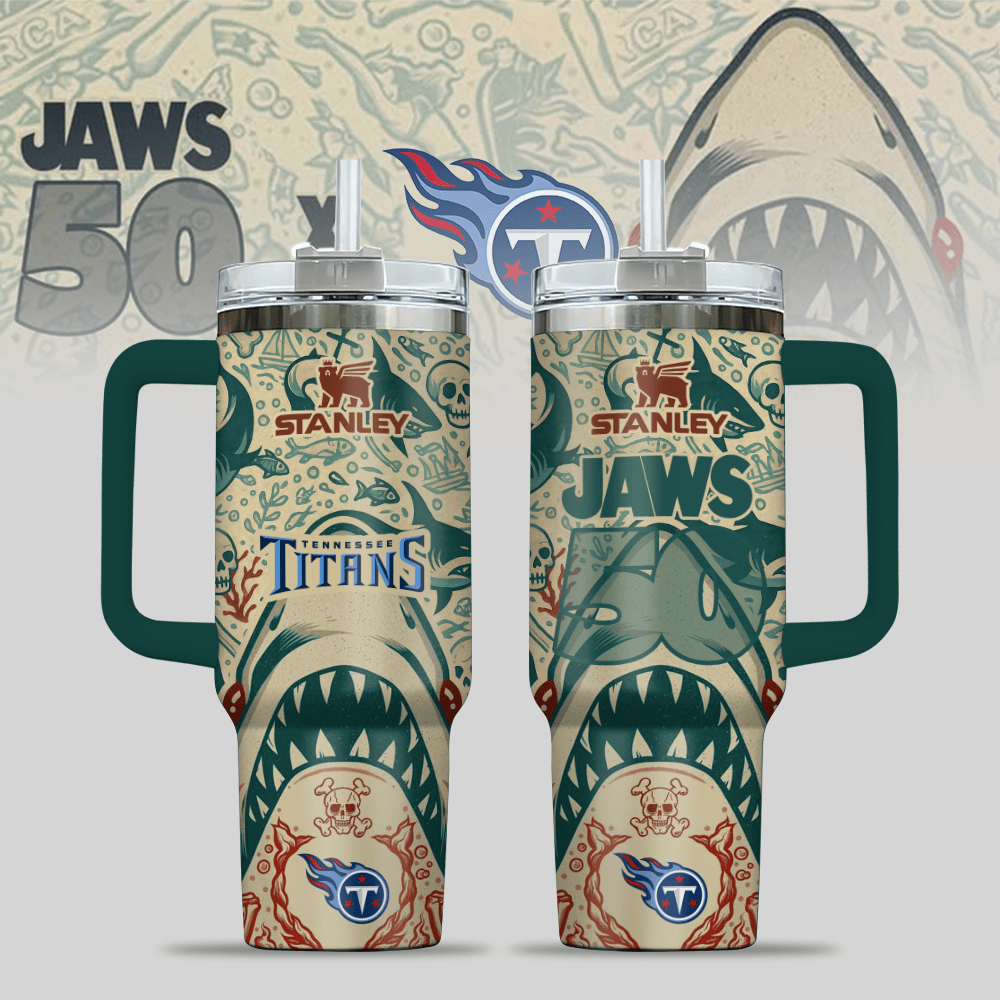 Tennessee Titans NFL x JAWS Custom Stanley Cup 40 oz 30 oz Tumbler With HandleTVC2301122