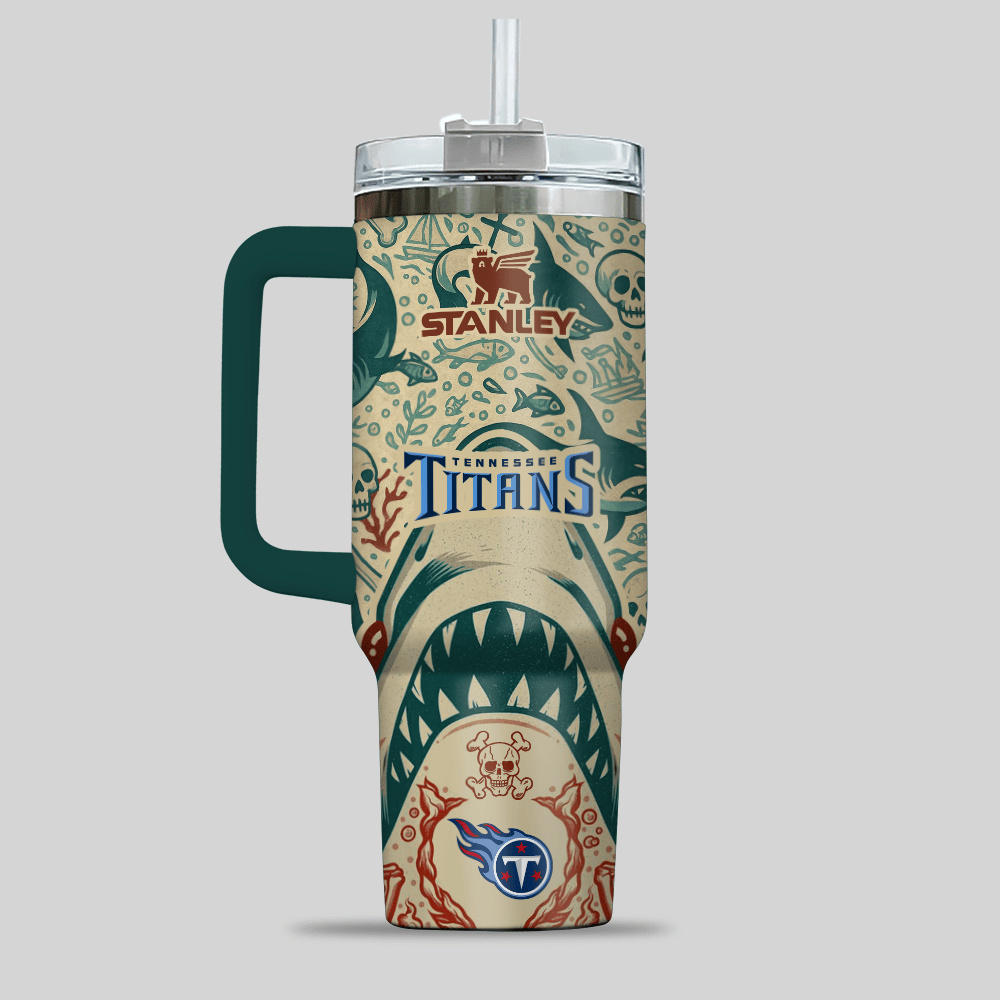 Tennessee Titans NFL x JAWS Custom Stanley Cup 40 oz 30 oz Tumbler With HandleTVC2301122 - Image 2