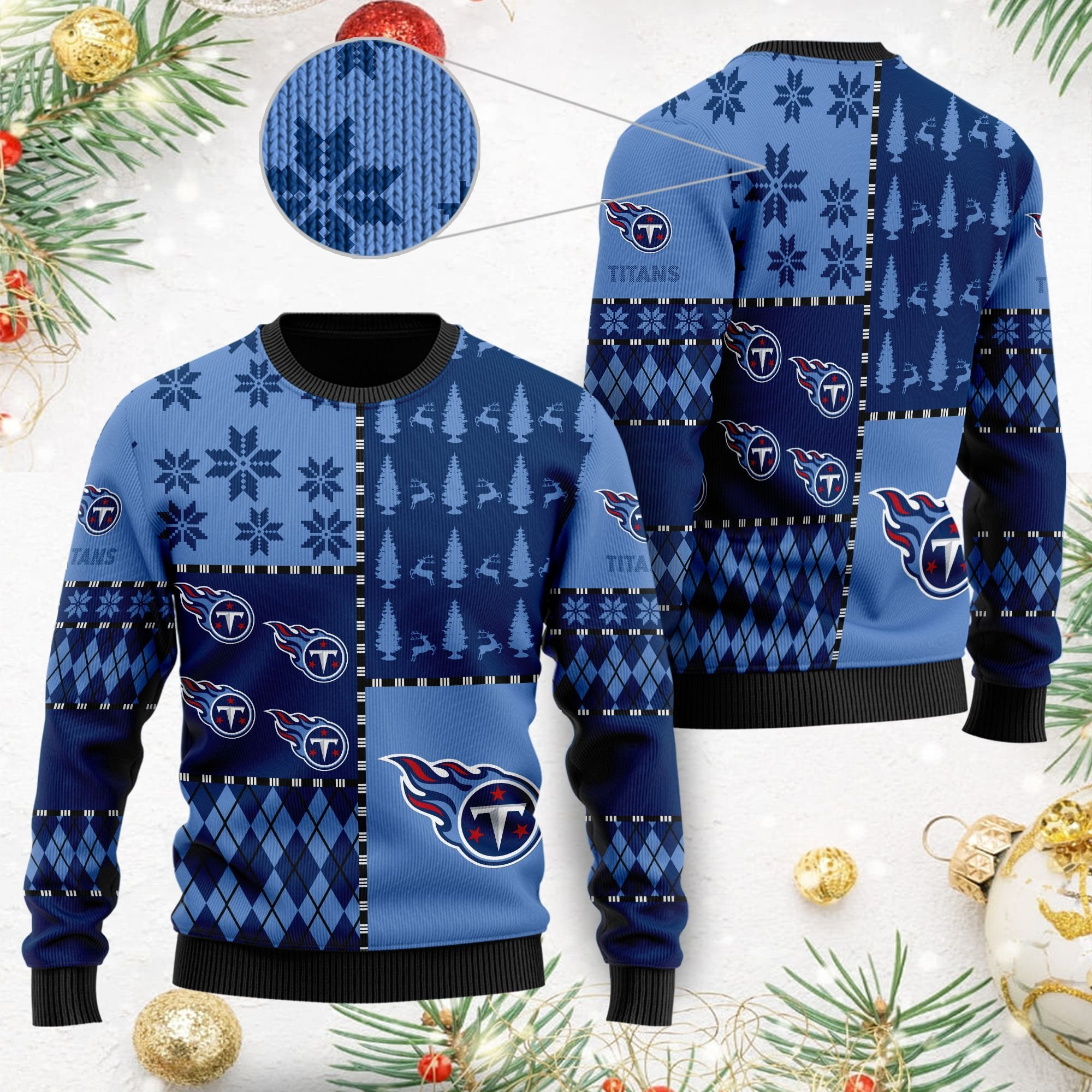 Tennessee Titans Ugly Christmas Sweater Adult 3D Funny Matching for family