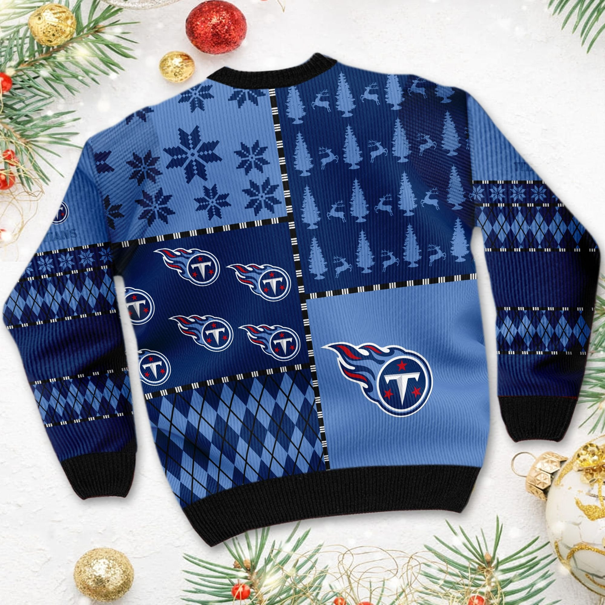 Tennessee Titanss Full Size For Sale Best Christmas Gift For Titans Fans Ugly Christmas Sweater Adult 3D Funny Matching for family - Image 4