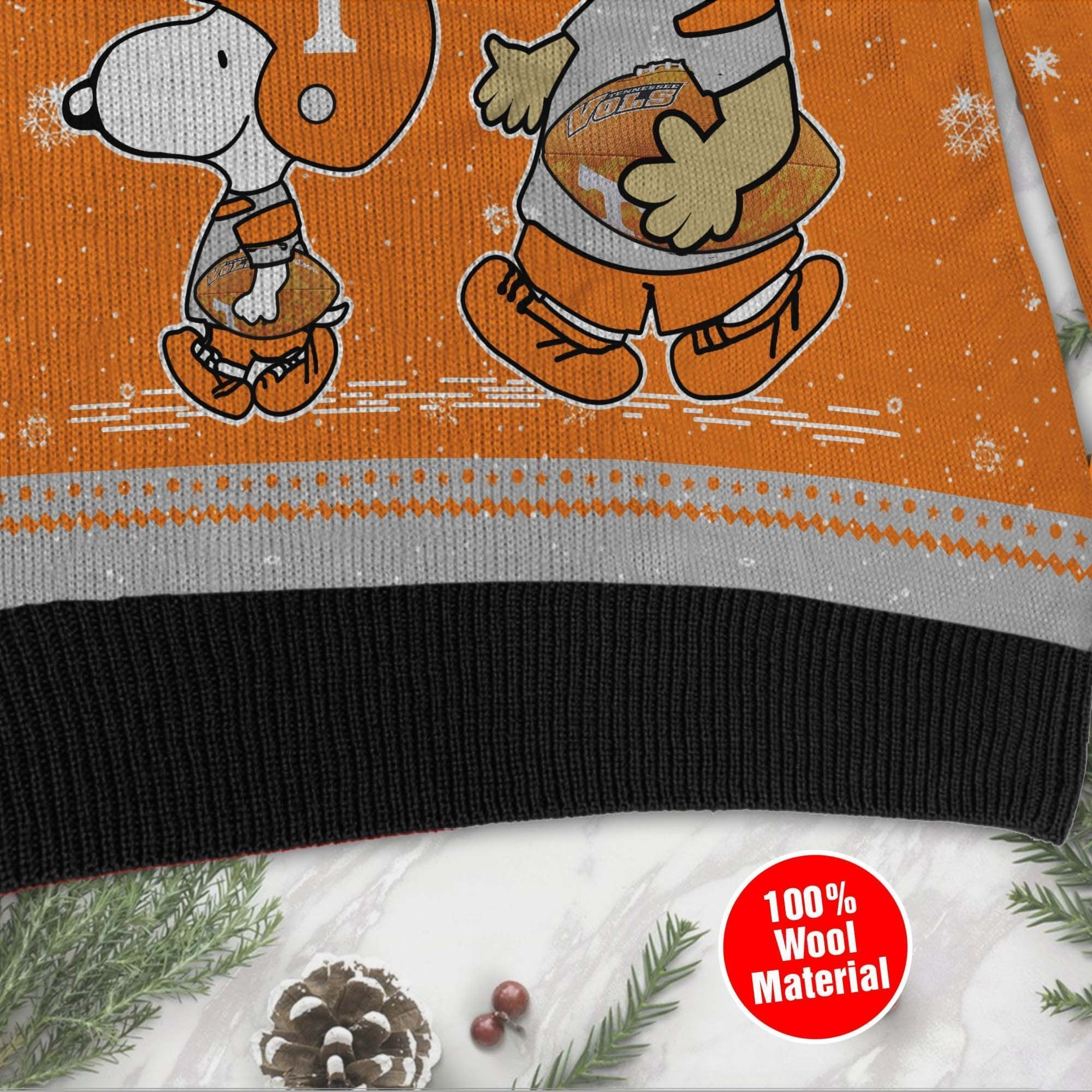 Tennessee Volunteers Charlie Brown Snoopy Wear Football Jersey Ugly Christmas Sweater Adult 3D Funny Matching for family - Image 4