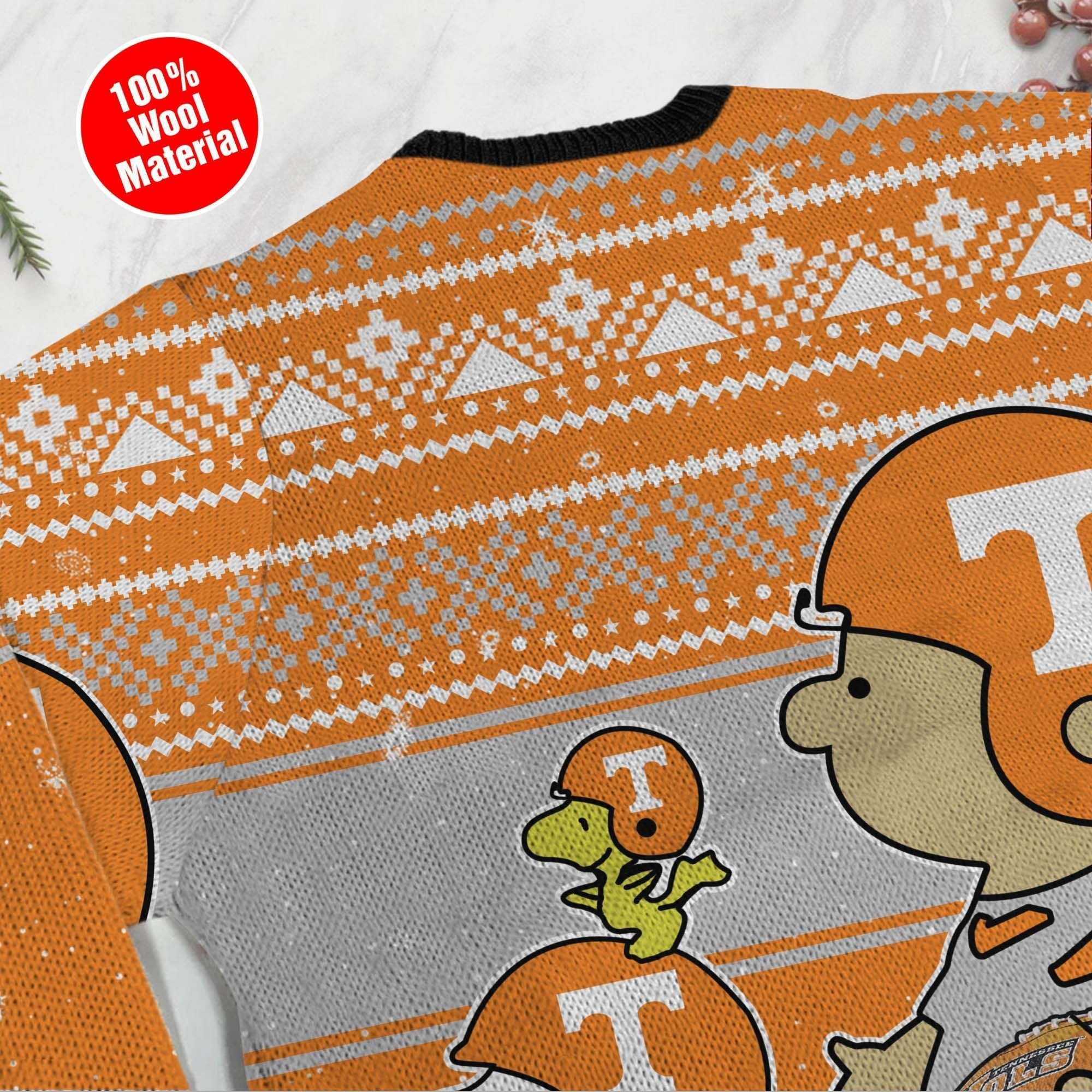 Tennessee Volunteers Charlie Brown Snoopy Wear Football Jersey Ugly Christmas Sweater Adult 3D Funny Matching for family - Image 5
