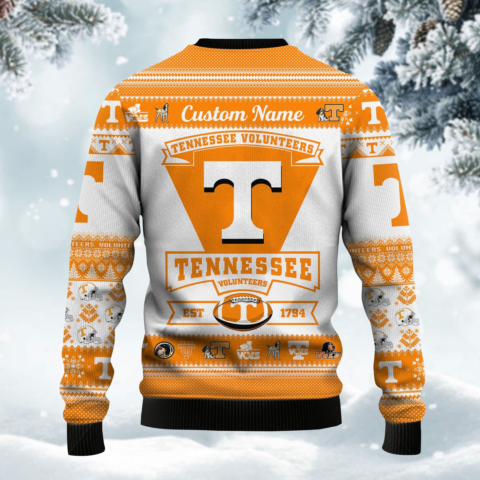 Tennessee Volunteers Football Team Logo Personalized Ugly Christmas Sweater Adult 3D Funny Matching for family - Image 4