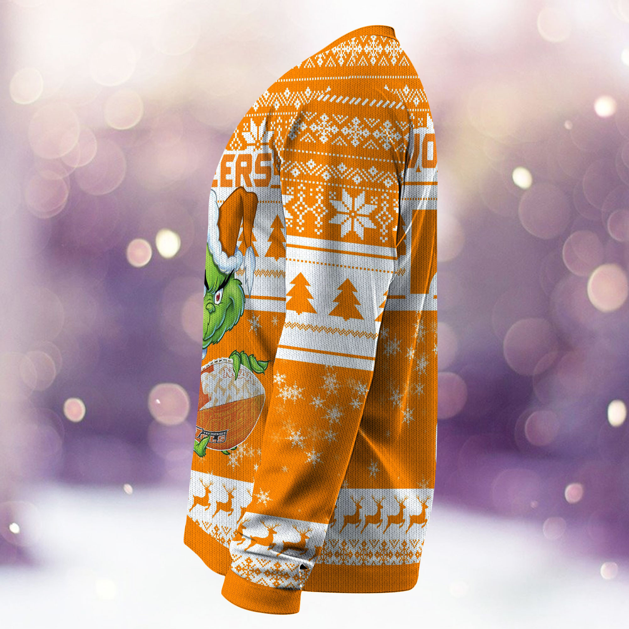 Tennessee Volunteers Grinch Ugly Christmas Sweater Adult 3D Funny Matching for family - Image 4